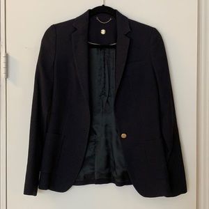Massimo Dutti Navy Blazer with Grey Wool Detail